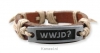 Productafbeelding Leather bracelet WWJD?