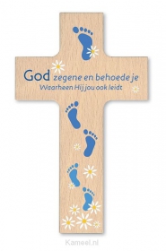 Productafbeelding Houten kruisje God zegene en behoede je